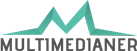 Logo Multimedianer, eckiges blaues M